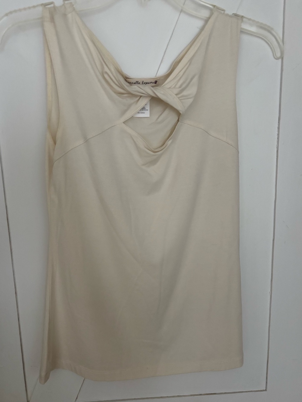 Nanette Lepore XS Ivory Draped Twist Back Sleeveless Top